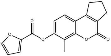 (6-methyl-4-oxo-2,3-dihydro-1H-cyclopenta[c]chromen-7-yl) furan-2-carboxylate 结构式