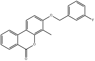 3-[(3-fluorophenyl)methoxy]-4-methylbenzo[c]chromen-6-one 结构式