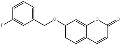 7-[(3-fluorophenyl)methoxy]chromen-2-one 结构式