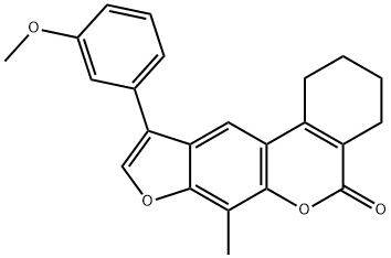 10-(3-methoxyphenyl)-7-methyl-1,2,3,4-tetrahydro-[1]benzofuro[6,5-c]isochromen-5-one 结构式