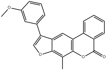 10-(3-methoxyphenyl)-7-methyl-[1]benzofuro[6,5-c]isochromen-5-one 结构式