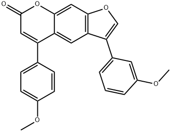 3-(3-methoxyphenyl)-5-(4-methoxyphenyl)furo[3,2-g]chromen-7-one 结构式