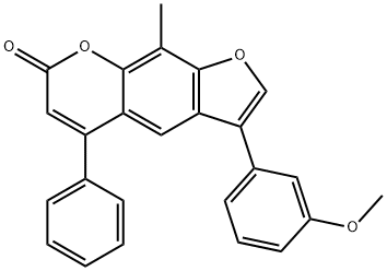 3-(3-methoxyphenyl)-9-methyl-5-phenylfuro[3,2-g]chromen-7-one 结构式