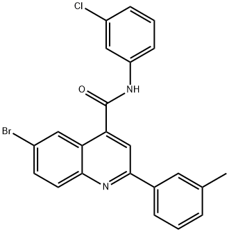 6-bromo-N-(3-chlorophenyl)-2-(3-methylphenyl)quinoline-4-carboxamide 结构式