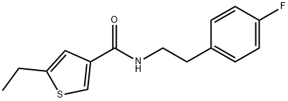 5-ethyl-N-[2-(4-fluorophenyl)ethyl]thiophene-3-carboxamide 结构式