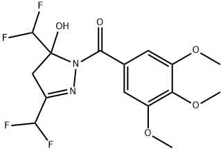 [3,5-bis(difluoromethyl)-5-hydroxy-4H-pyrazol-1-yl]-(3,4,5-trimethoxyphenyl)methanone 结构式