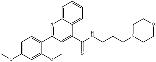 2-(2,4-dimethoxyphenyl)-N-(3-morpholin-4-ylpropyl)quinoline-4-carboxamide 结构式