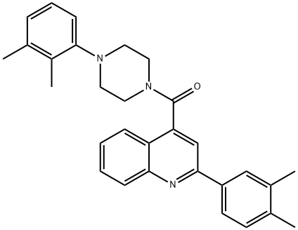 [4-(2,3-dimethylphenyl)piperazin-1-yl]-[2-(3,4-dimethylphenyl)quinolin-4-yl]methanone 结构式