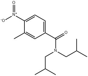 3-methyl-N,N-bis(2-methylpropyl)-4-nitrobenzamide 结构式