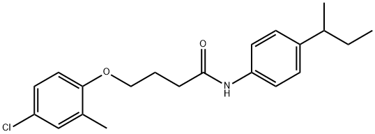 N-(4-butan-2-ylphenyl)-4-(4-chloro-2-methylphenoxy)butanamide 结构式