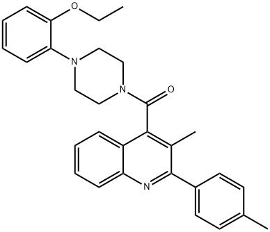 [4-(2-ethoxyphenyl)piperazin-1-yl]-[3-methyl-2-(4-methylphenyl)quinolin-4-yl]methanone 结构式