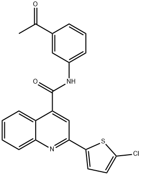 N-(3-acetylphenyl)-2-(5-chlorothiophen-2-yl)quinoline-4-carboxamide 结构式