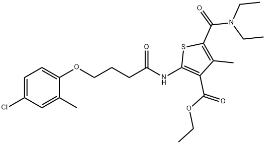 ethyl 2-[4-(4-chloro-2-methylphenoxy)butanoylamino]-5-(diethylcarbamoyl)-4-methylthiophene-3-carboxylate 结构式