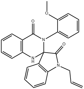 3-(2-methoxyphenyl)-1'-prop-2-enylspiro[1H-quinazoline-2,3'-indole]-2',4-dione 结构式