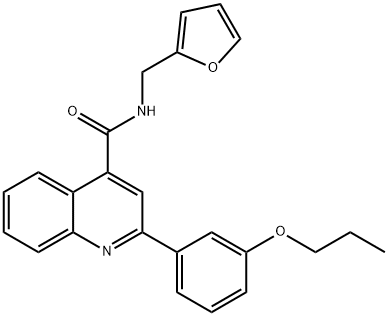 N-(furan-2-ylmethyl)-2-(3-propoxyphenyl)quinoline-4-carboxamide 结构式