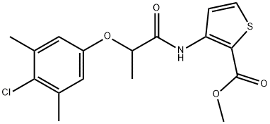 methyl 3-[2-(4-chloro-3,5-dimethylphenoxy)propanoylamino]thiophene-2-carboxylate 结构式