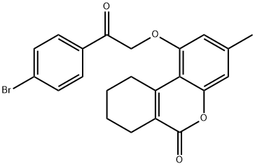 1-[2-(4-bromophenyl)-2-oxoethoxy]-3-methyl-7,8,9,10-tetrahydrobenzo[c]chromen-6-one 结构式