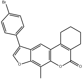 10-(4-bromophenyl)-7-methyl-1,2,3,4-tetrahydro-[1]benzofuro[6,5-c]isochromen-5-one 结构式