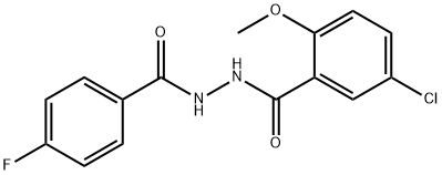 5-chloro-N'-(4-fluorobenzoyl)-2-methoxybenzohydrazide 结构式