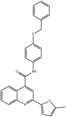 2-(5-methylfuran-2-yl)-N-(4-phenylmethoxyphenyl)quinoline-4-carboxamide 结构式