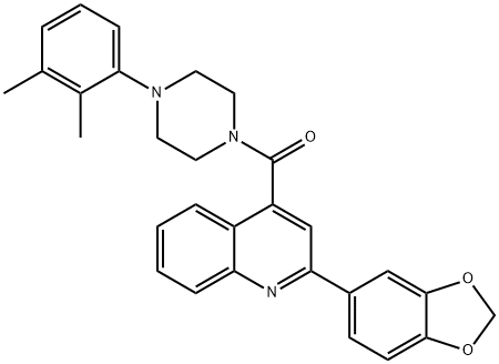 [2-(1,3-benzodioxol-5-yl)quinolin-4-yl]-[4-(2,3-dimethylphenyl)piperazin-1-yl]methanone 结构式