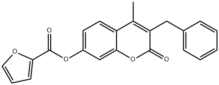 (3-benzyl-4-methyl-2-oxochromen-7-yl) furan-2-carboxylate 结构式