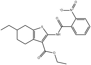 ethyl 6-ethyl-2-[(2-nitrobenzoyl)amino]-4,5,6,7-tetrahydro-1-benzothiophene-3-carboxylate 结构式