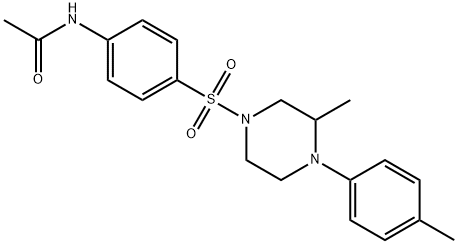 N-[4-[3-methyl-4-(4-methylphenyl)piperazin-1-yl]sulfonylphenyl]acetamide 结构式