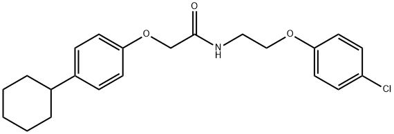 N-[2-(4-chlorophenoxy)ethyl]-2-(4-cyclohexylphenoxy)acetamide 结构式