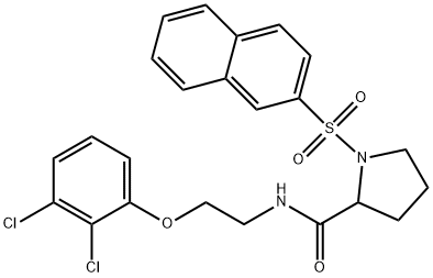 N-[2-(2,3-dichlorophenoxy)ethyl]-1-naphthalen-2-ylsulfonylpyrrolidine-2-carboxamide 结构式