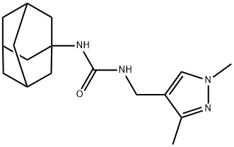 1-(1-adamantyl)-3-[(1,3-dimethylpyrazol-4-yl)methyl]urea 结构式