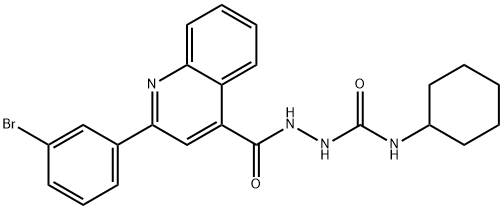 1-[[2-(3-bromophenyl)quinoline-4-carbonyl]amino]-3-cyclohexylurea 结构式