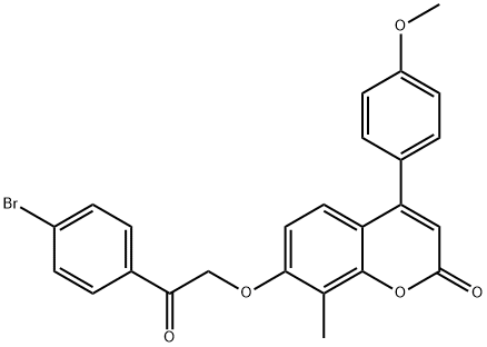 7-[2-(4-bromophenyl)-2-oxoethoxy]-4-(4-methoxyphenyl)-8-methylchromen-2-one 结构式