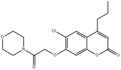 6-chloro-7-(2-morpholin-4-yl-2-oxoethoxy)-4-propylchromen-2-one 结构式