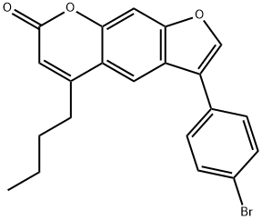 3-(4-bromophenyl)-5-butylfuro[3,2-g]chromen-7-one 结构式