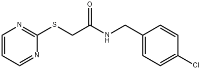 N-[(4-chlorophenyl)methyl]-2-pyrimidin-2-ylsulfanylacetamide 结构式