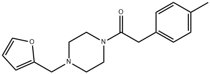 1-[4-(furan-2-ylmethyl)piperazin-1-yl]-2-(4-methylphenyl)ethanone 结构式