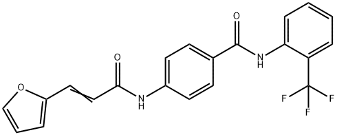 4-[[(E)-3-(furan-2-yl)prop-2-enoyl]amino]-N-[2-(trifluoromethyl)phenyl]benzamide 结构式