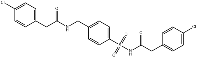 2-(4-chlorophenyl)-N-[[4-[[2-(4-chlorophenyl)acetyl]sulfamoyl]phenyl]methyl]acetamide 结构式