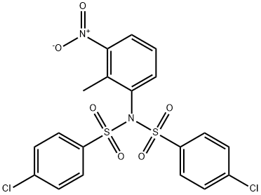 4-chloro-N-(4-chlorophenyl)sulfonyl-N-(2-methyl-3-nitrophenyl)benzenesulfonamide 结构式