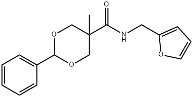 N-(furan-2-ylmethyl)-5-methyl-2-phenyl-1,3-dioxane-5-carboxamide 结构式