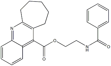 2-benzamidoethyl 7,8,9,10-tetrahydro-6H-cyclohepta[b]quinoline-11-carboxylate 结构式