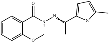 2-methoxy-N-[(E)-1-(5-methylthiophen-2-yl)ethylideneamino]benzamide 结构式