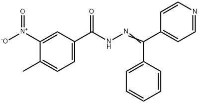 4-methyl-3-nitro-N-[(E)-[phenyl(pyridin-4-yl)methylidene]amino]benzamide 结构式