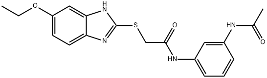 N-(3-acetamidophenyl)-2-[(6-ethoxy-1H-benzimidazol-2-yl)sulfanyl]acetamide 结构式