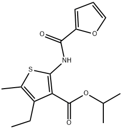 propan-2-yl 4-ethyl-2-(furan-2-carbonylamino)-5-methylthiophene-3-carboxylate 结构式