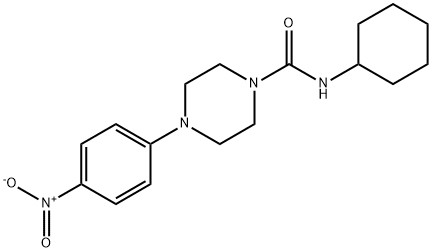 N-cyclohexyl-4-(4-nitrophenyl)piperazine-1-carboxamide 结构式