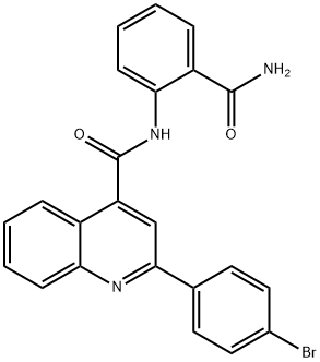 2-(4-bromophenyl)-N-(2-carbamoylphenyl)quinoline-4-carboxamide 结构式