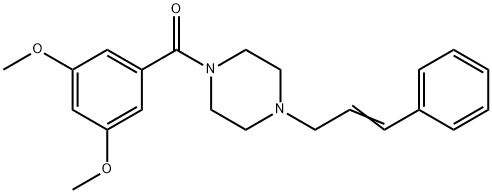 (3,5-dimethoxyphenyl)-[4-[(E)-3-phenylprop-2-enyl]piperazin-1-yl]methanone 结构式