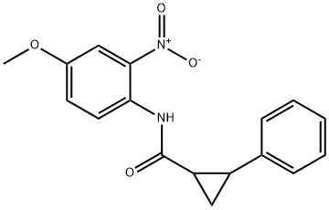 N-(4-methoxy-2-nitrophenyl)-2-phenylcyclopropane-1-carboxamide 结构式